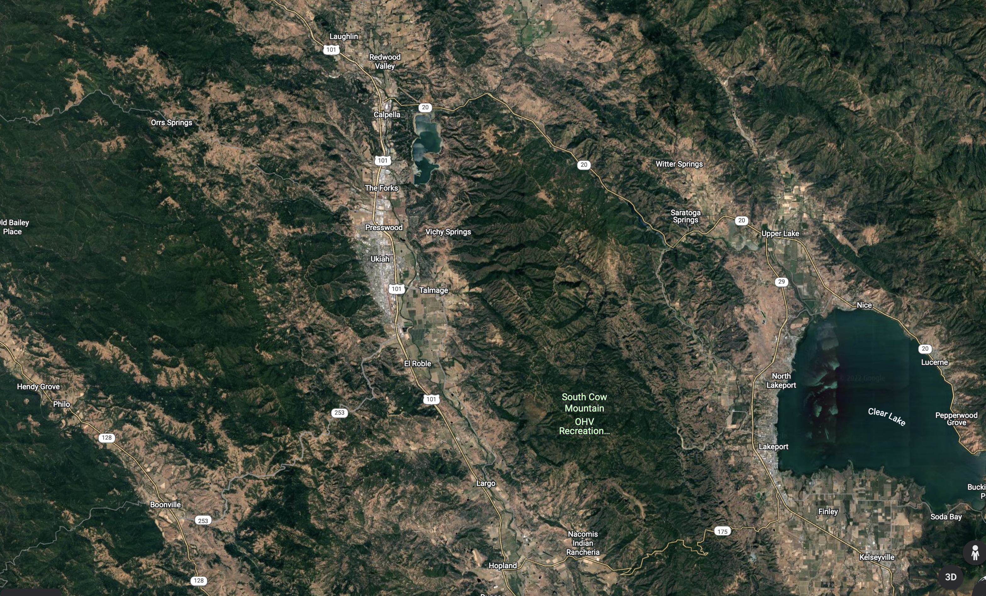 Ukiah Valley Google Map